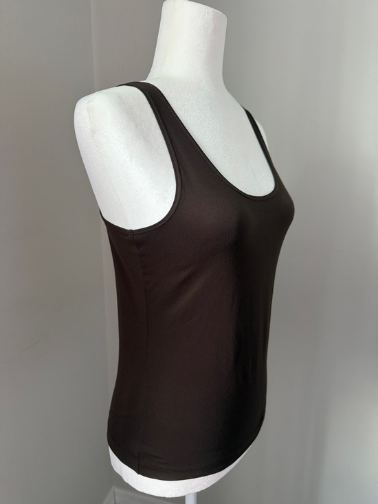 CHICO’S Microfiber Tank Top Brown Stretch Sleeveless Basic Layering Top Sz Small - Picture 3 of 14